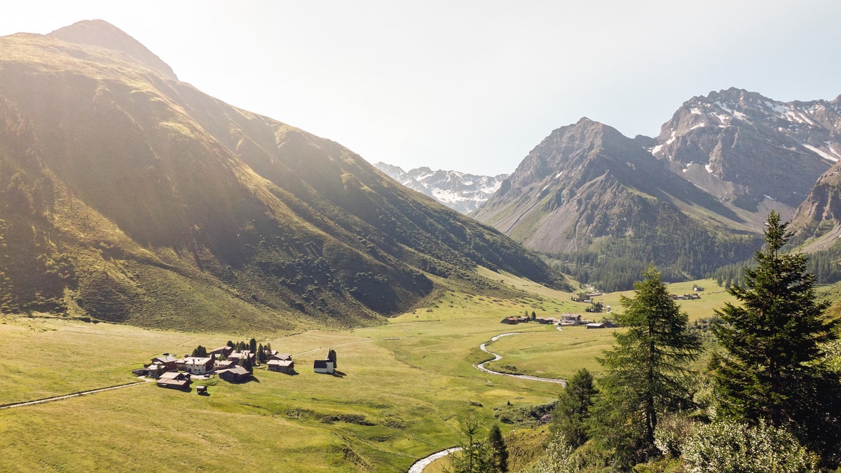 Blick auf Sertig Dörfli
