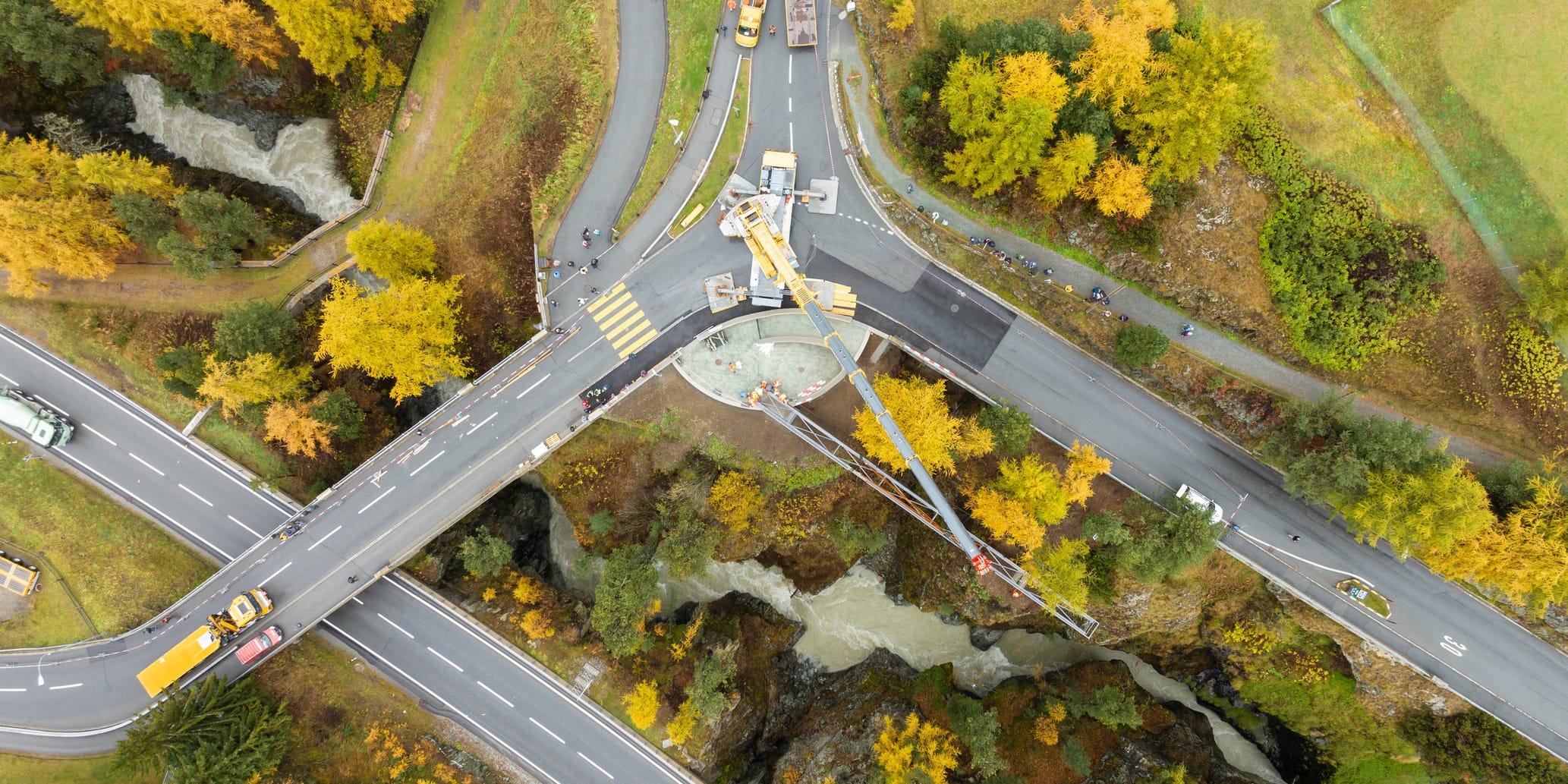 Whitewater gorge construction phases