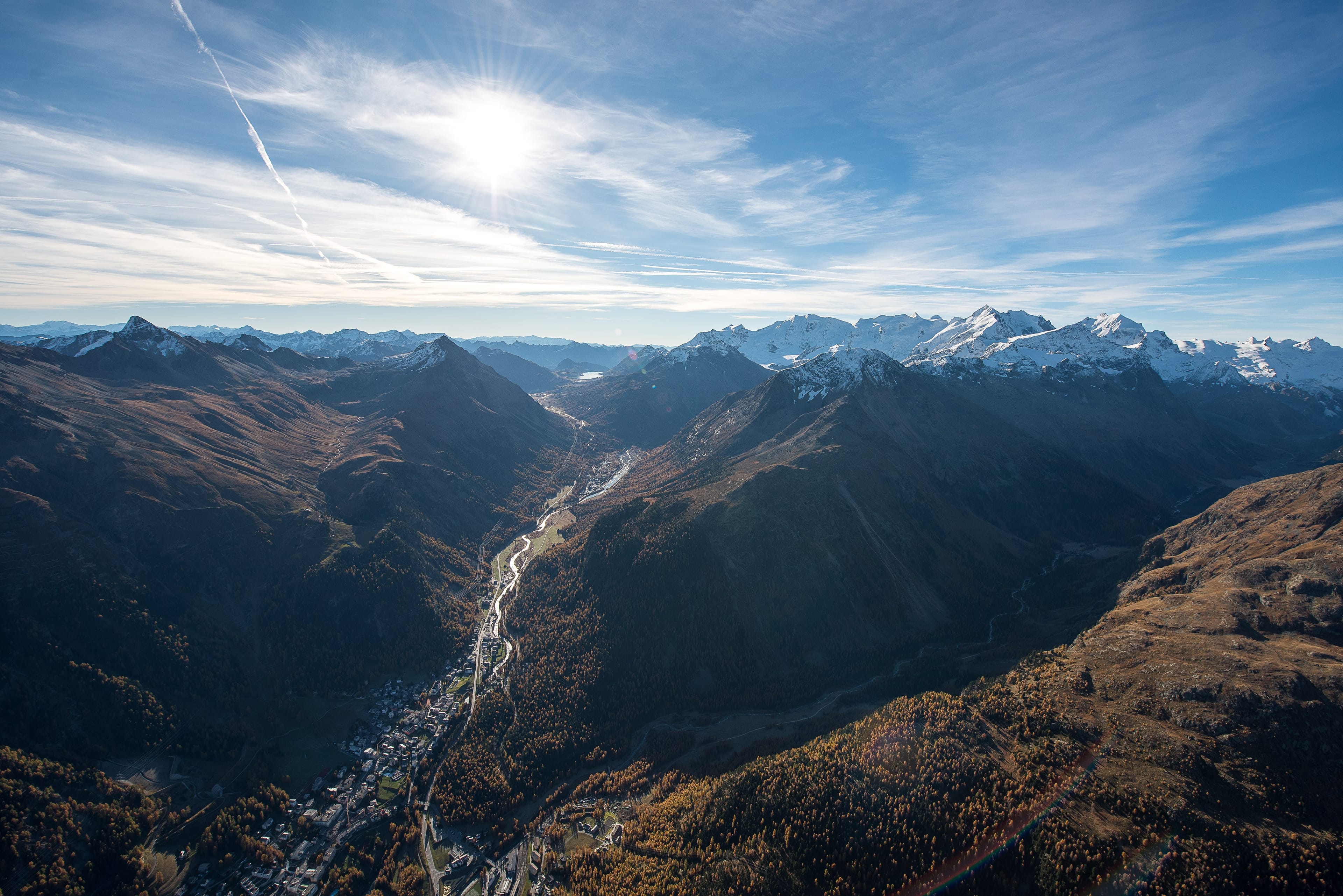 Pontresina Vogelperspektive Sommer